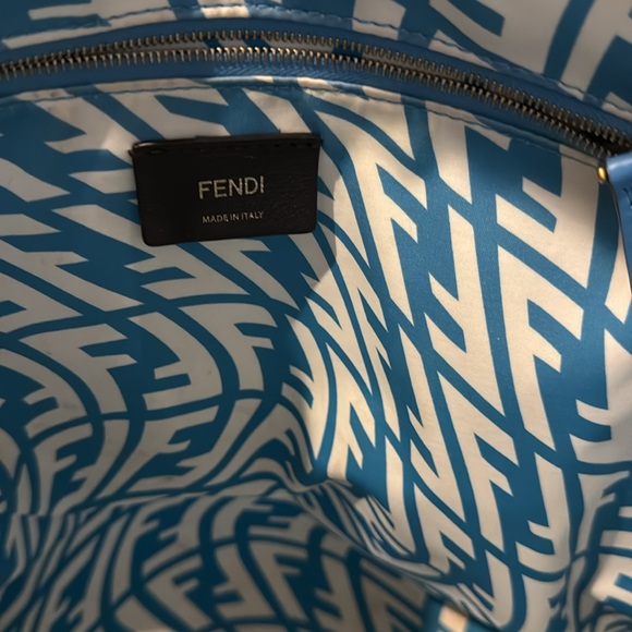 Preloved Fendi Blue and White Canvas Tote Bag - Picture 14 of 16